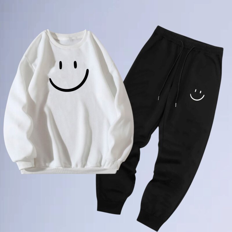 Branco — conjunto gola careca left smilie