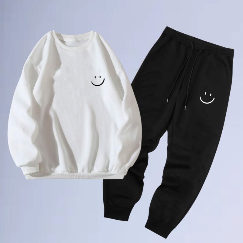 Branco — conjunto gola careca left smilie small