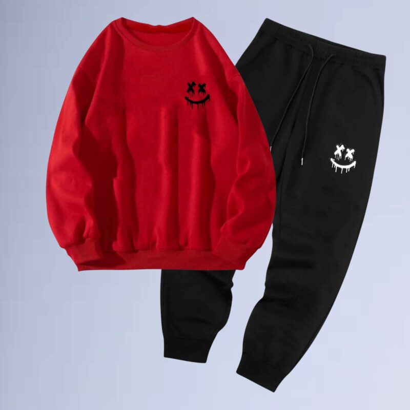 Vermelho — conjunto moletom gola careca walkind street wear smile