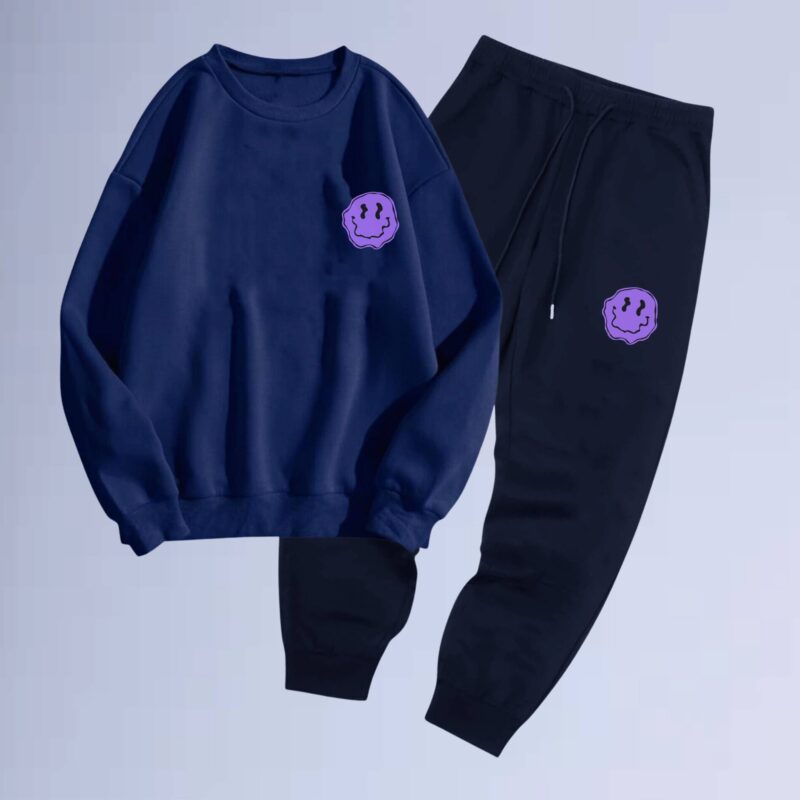 Azul Marinho — conjunto noletom gola careca walkind smile purple