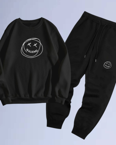 Conjunto de moletom gola careca smilie