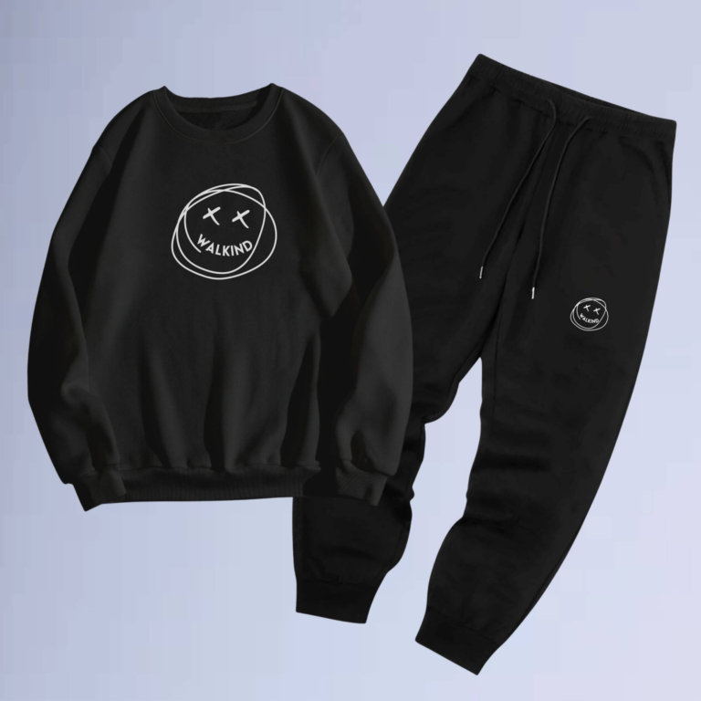 Conjunto de moletom gola careca smilie