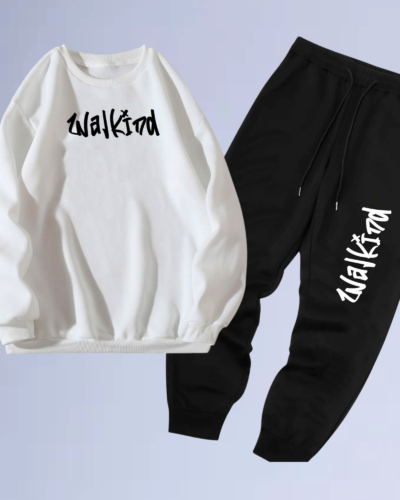 conjunto de moletom gola careca walkind grafite