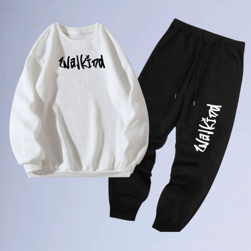 conjunto de moletom gola careca walkind grafite