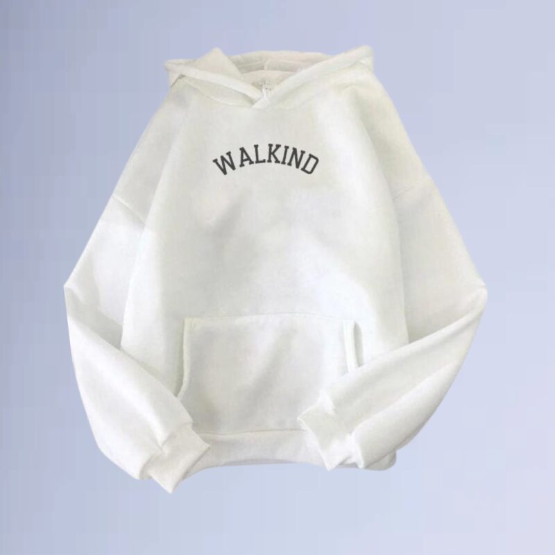 Branco — Moletom canguru walkind curved