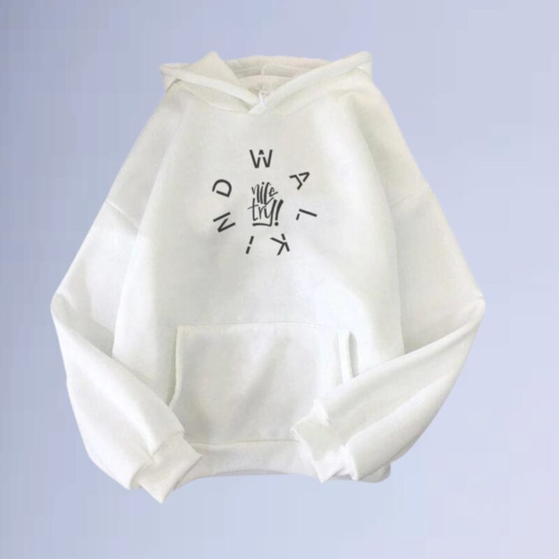 Branco — Moletom canguru walkind life try