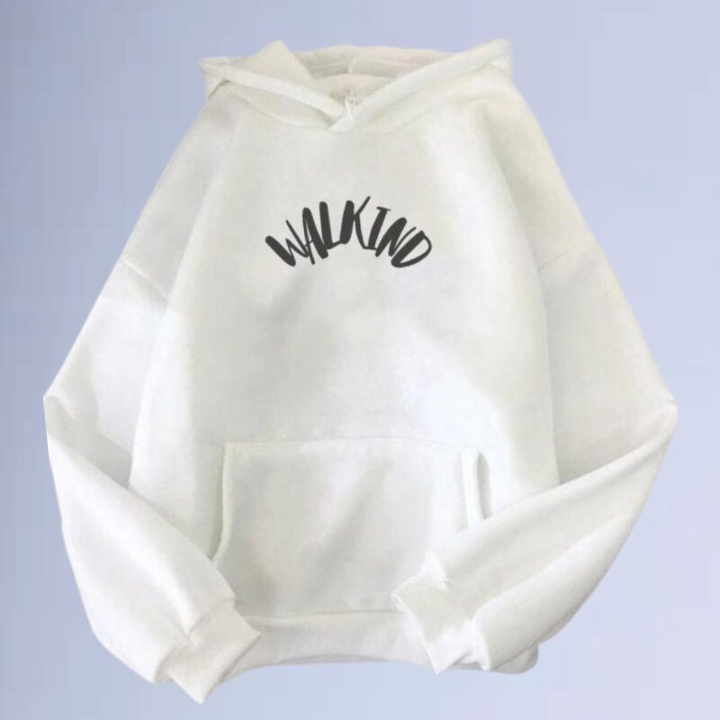 Branco — Moletom canguru walkind pissed