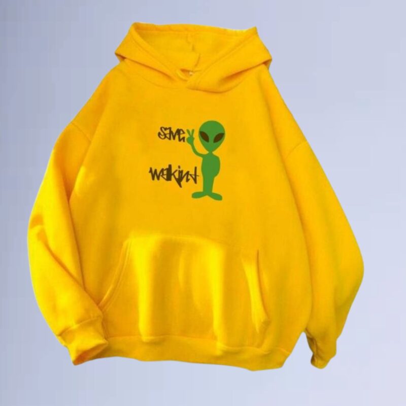 Amarelo — Moletom canguru walkind save alien street
