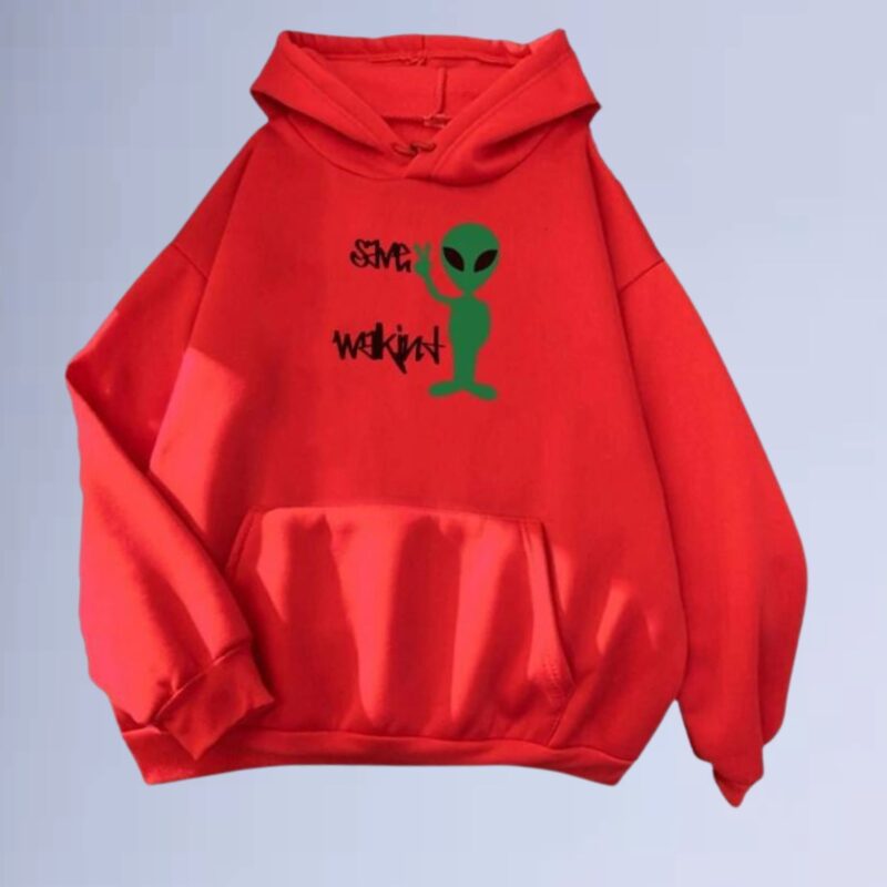 Vermelho — Moletom canguru walkind save alien street