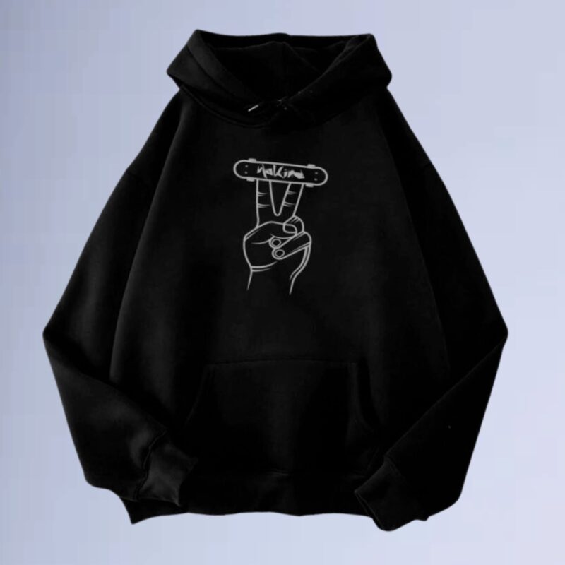 Preto — Moletom canguru walkind save skate