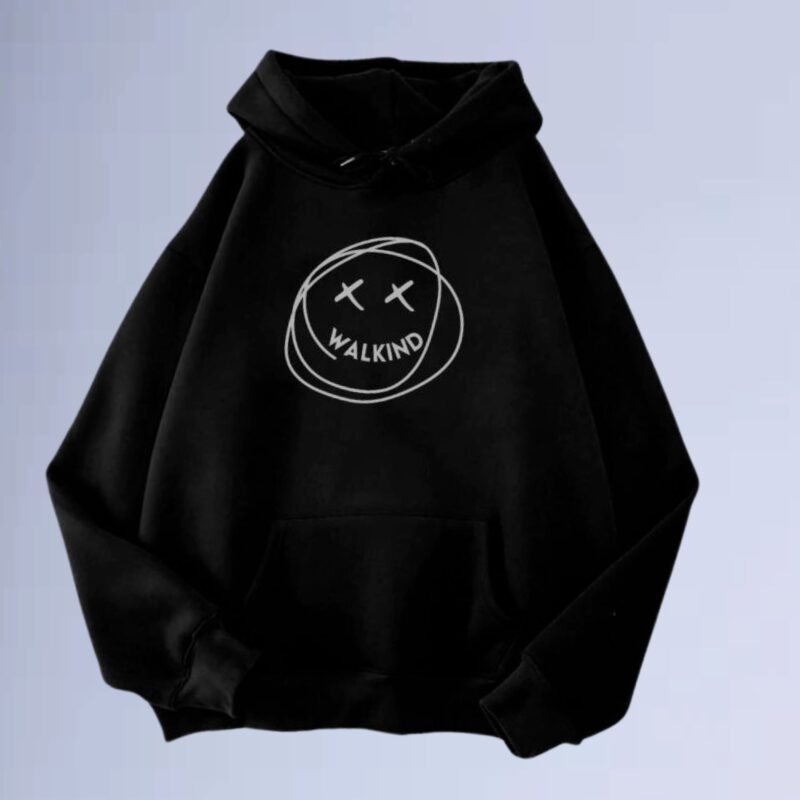 Preto — Moletom canguru walkind smilie