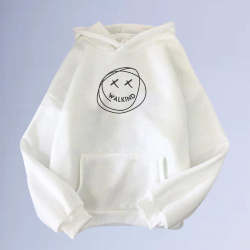 Branco — Moletom canguru walkind smilie
