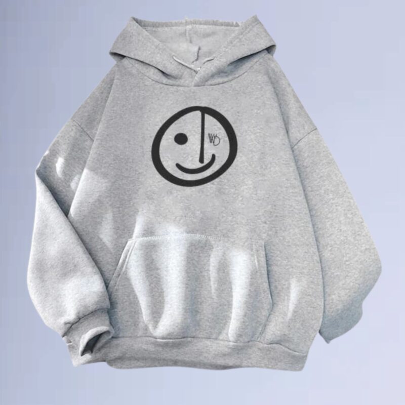 Cinza Mescla — Moletom canguru walkind smilie walk street