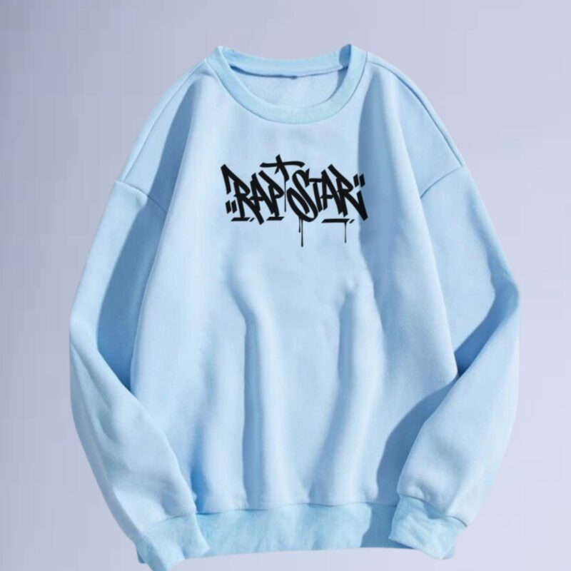 Azul bb — moletom gola careca estrela do rap