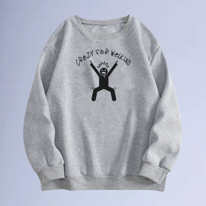 Cinza Mescla — moletom gola careca crazy for walk