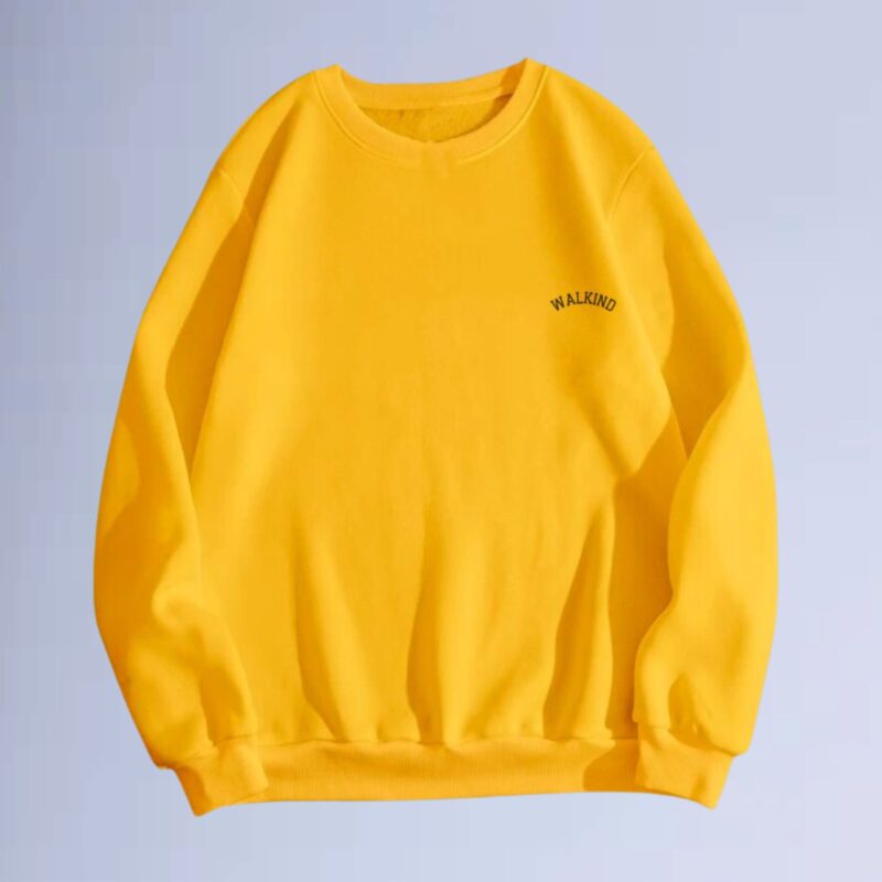Amarelo — moletom gola careca curved small