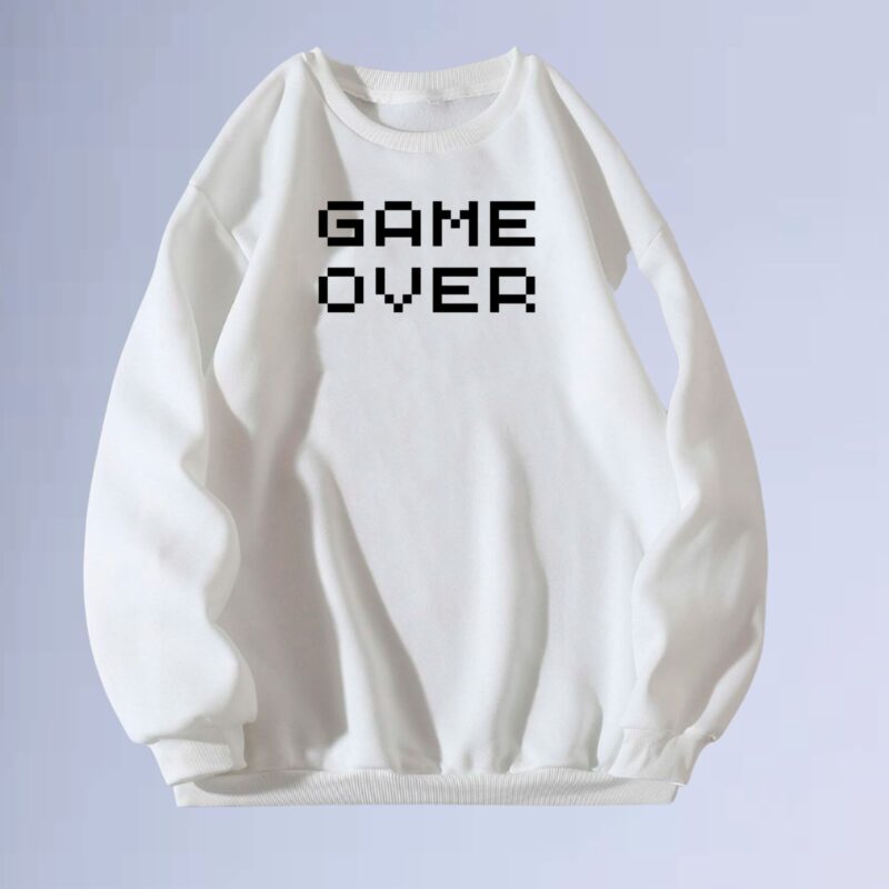 Branco — Moletom gola careca game over