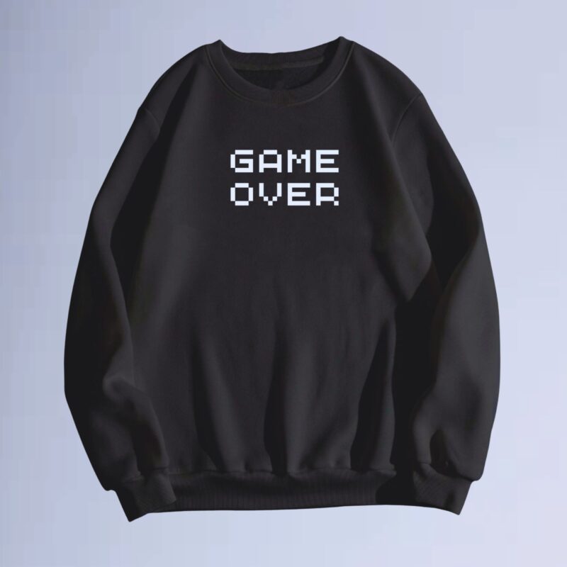 Preto — Moletom gola careca game over