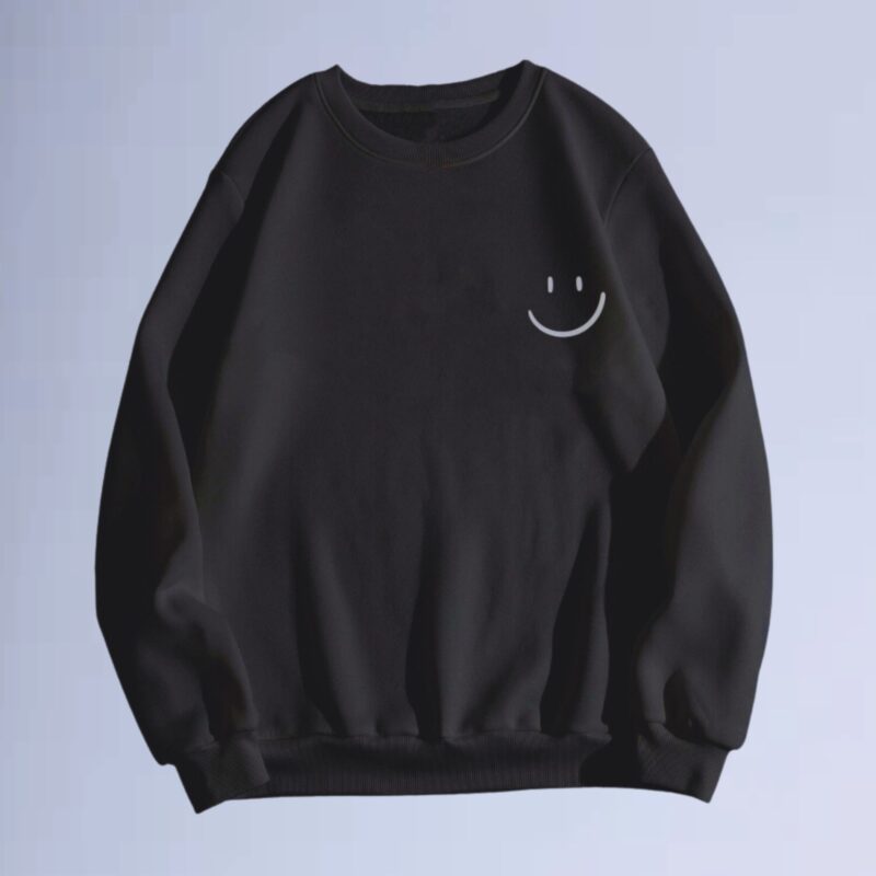 Preto — moletom gola careca left smilie