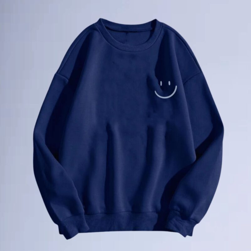 Azul Marinho — moletom gola careca left smilie