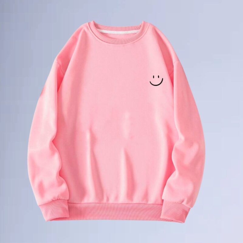 Rosa — moletom gola careca left smilie