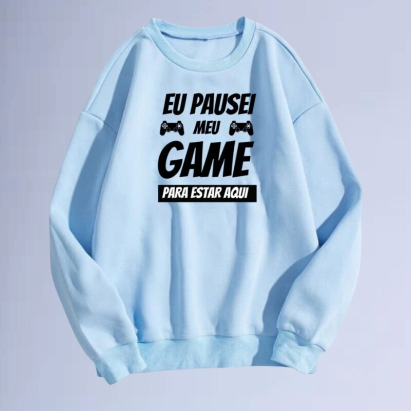 Azul bb — moletom gola careca pause my game