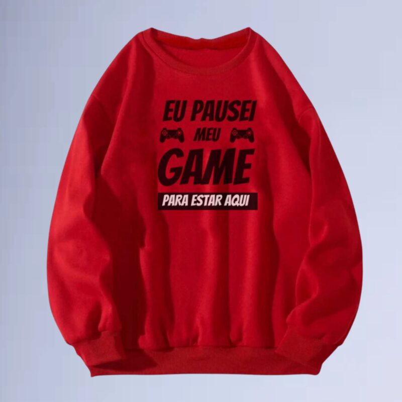 Vermelho — moletom gola careca pause my game