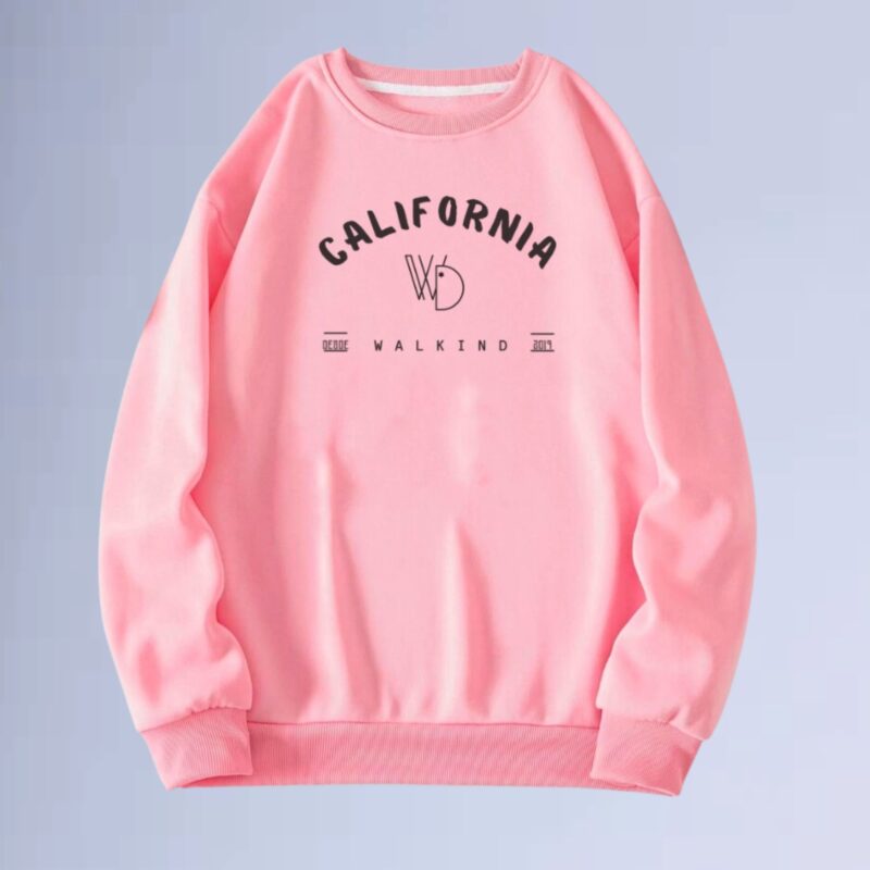 Rosa — moletom gola careca walkind california