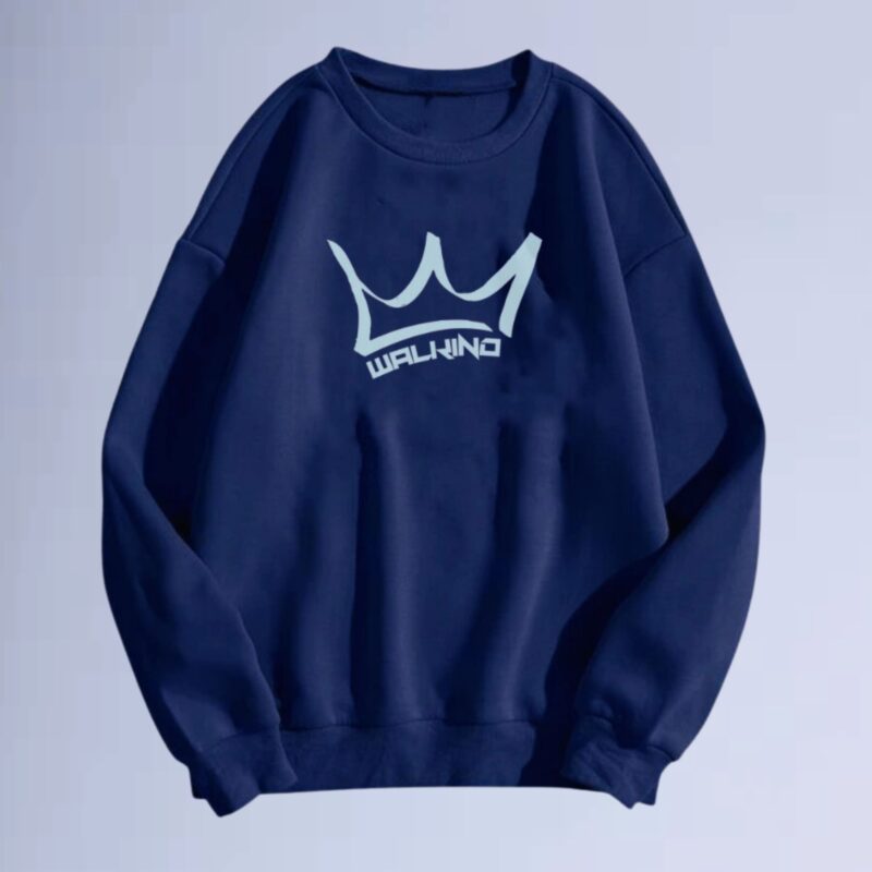 Azul Marinho — moletom gola careca walkind crown
