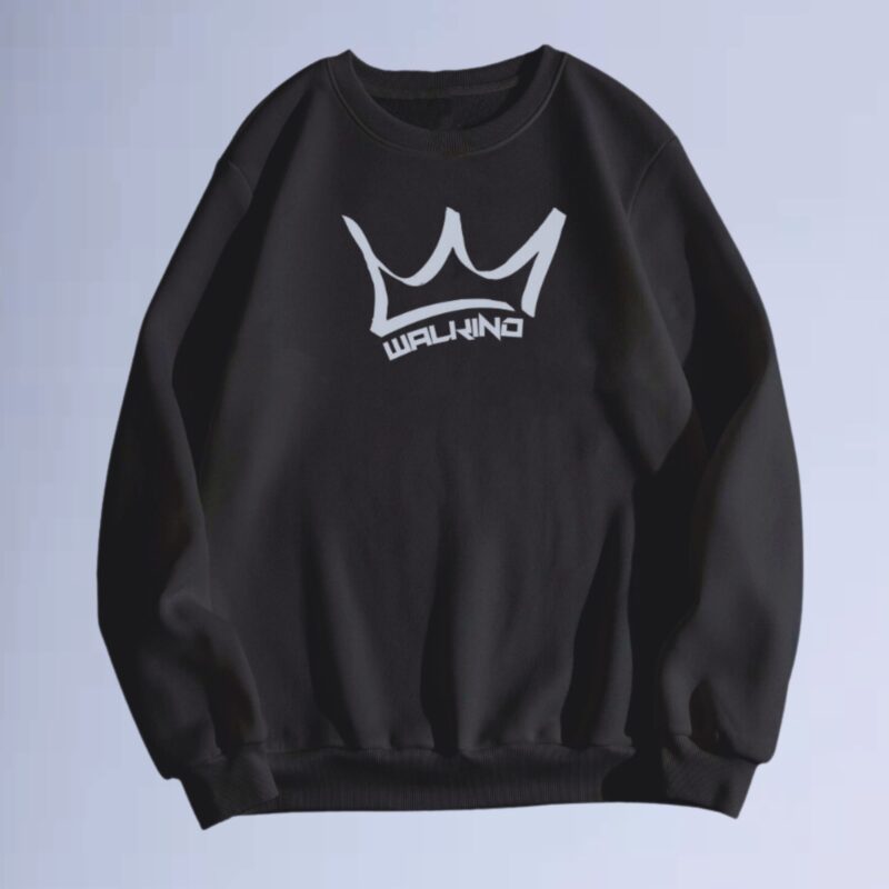 Preto — moletom gola careca walkind crown