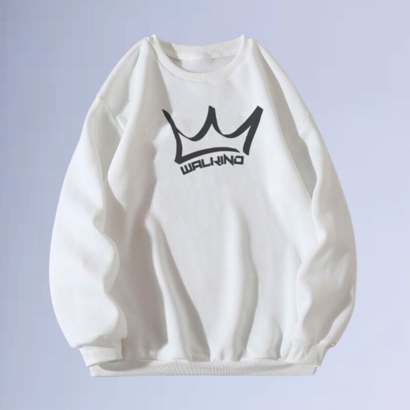 Branco — moletom gola careca walkind crown