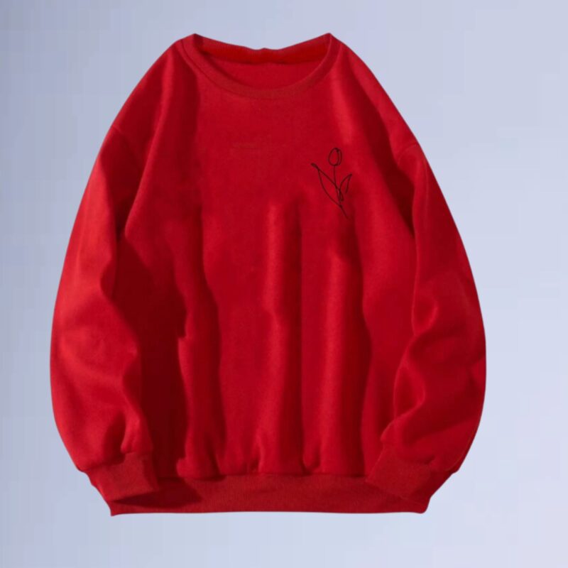 Vermelho — moletom gola careca walkind flower