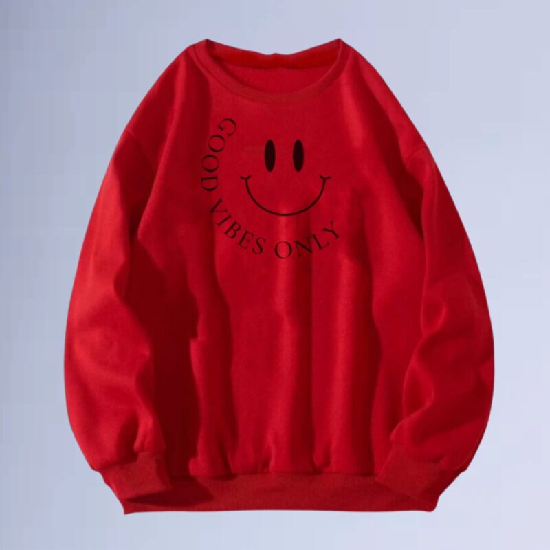 Vermelho — moletom gola careca walkind good vibes