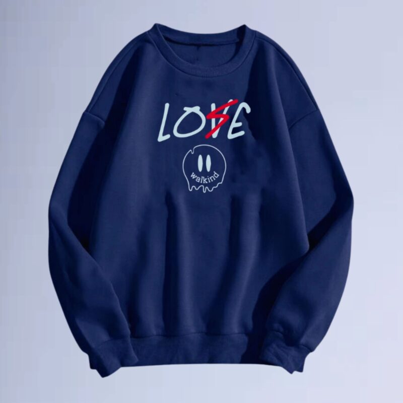 Azul Marinho — moletom gola careca walkind love lose