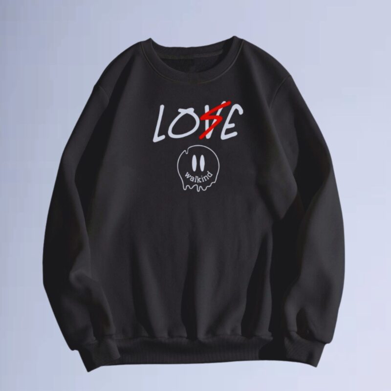 Preto — moletom gola careca walkind love lose