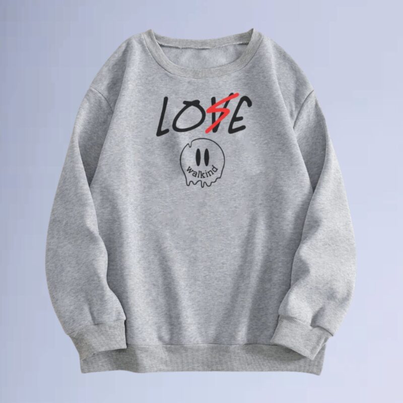 Cinza Mescla — moletom gola careca walkind love lose