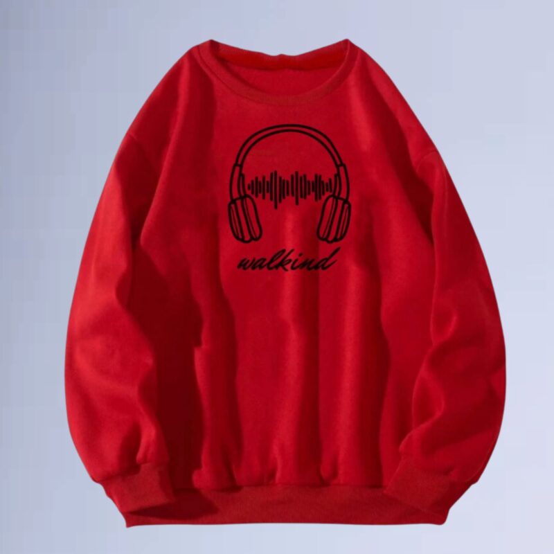 Vermelho — moletom gola careca walkind music headphone – Copia