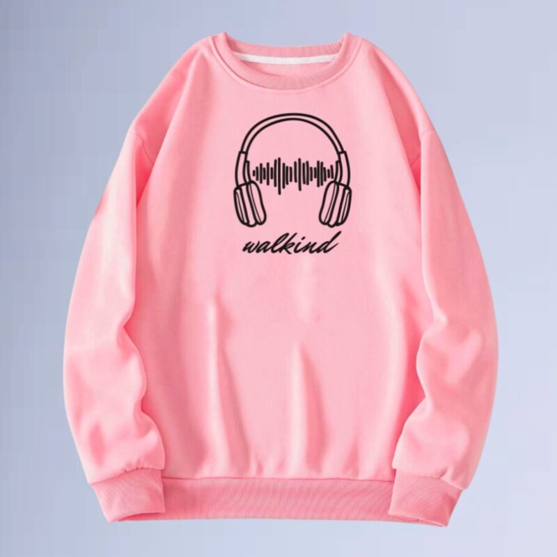 Rosa — moletom gola careca walkind music headphone – Copia