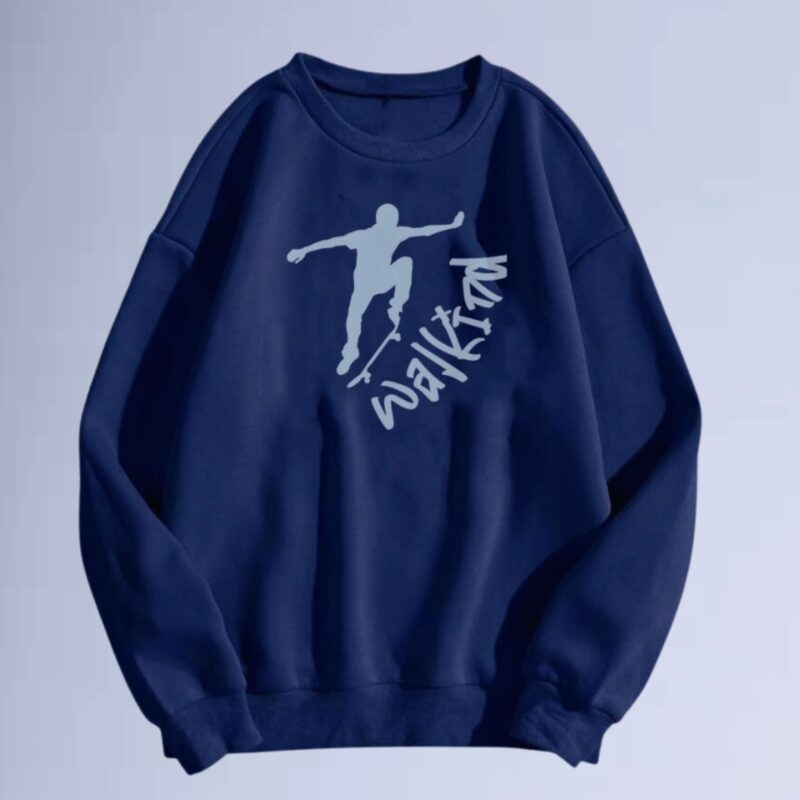 Azul Marinho — moletom gola careca walkind  skateboarder