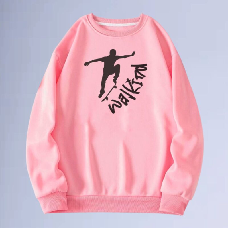Rosa — moletom gola careca walkind  skateboarder