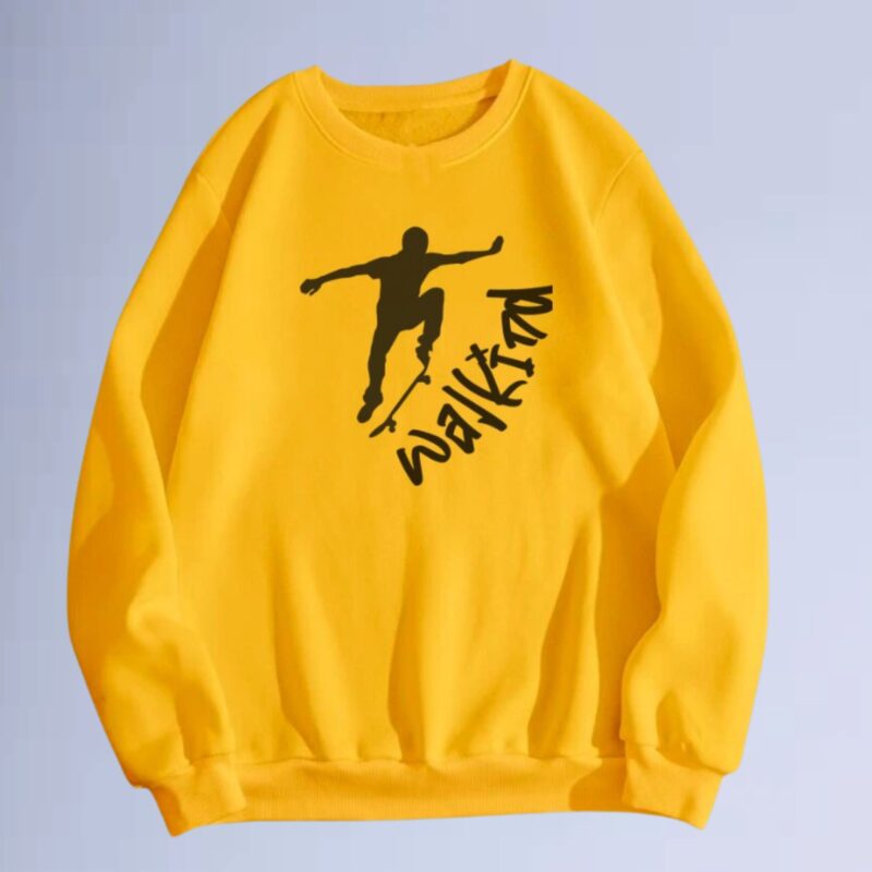 Amarelo — moletom gola careca walkind  skateboarder