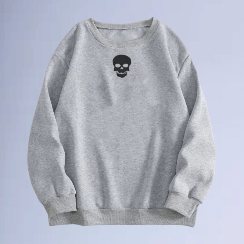 Cinza Mescla — moletom gola careca walkind skull