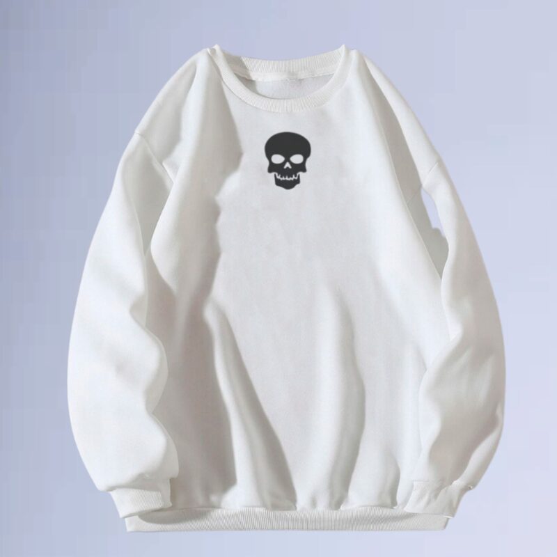 Branco — moletom gola careca walkind skull