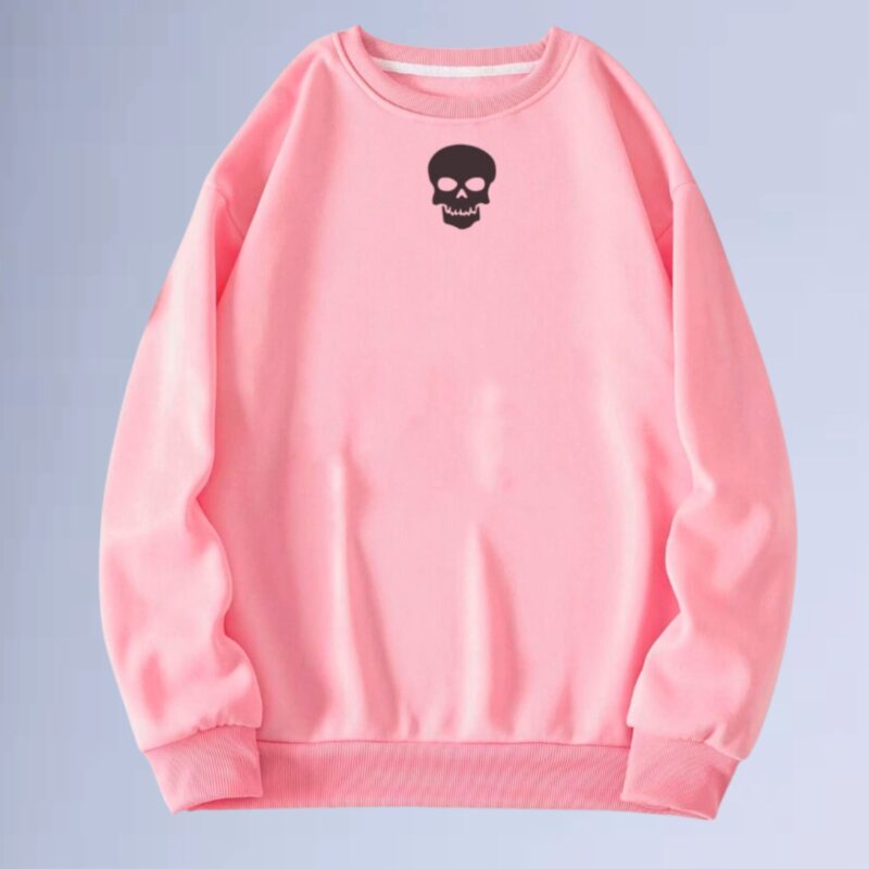 Rosa — moletom gola careca walkind skull