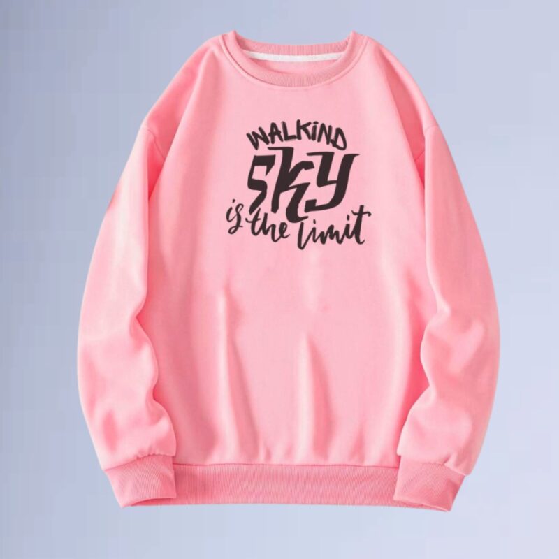 Rosa — moletom gola careca walkind sky