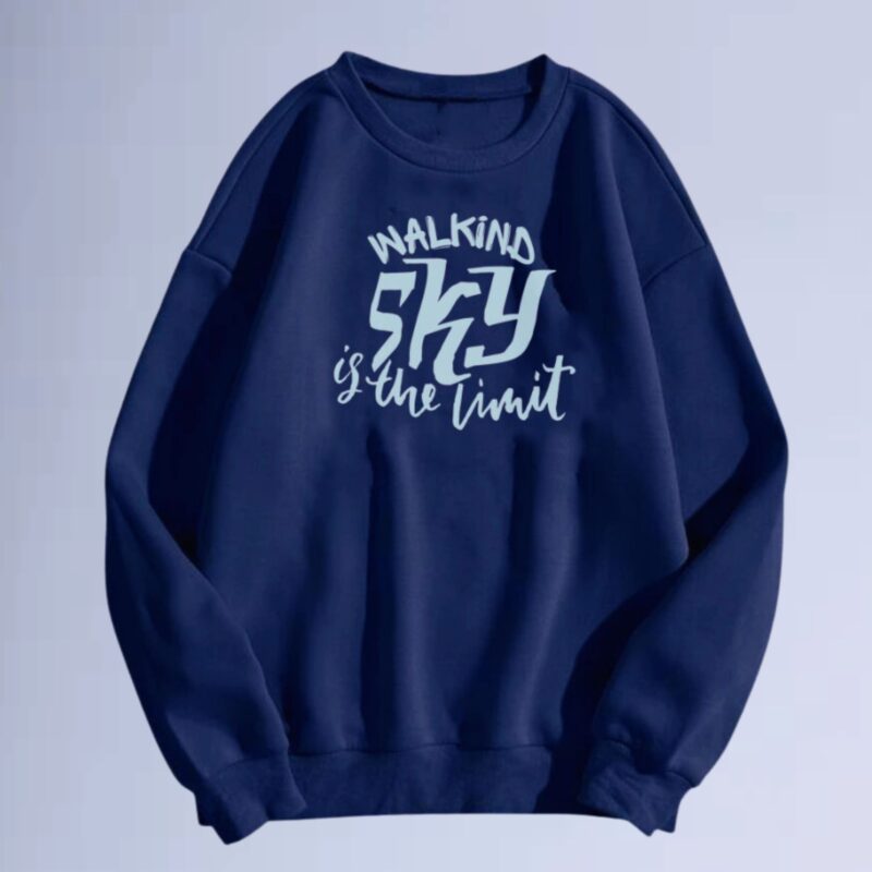 Azul Marinho — moletom gola careca walkind sky