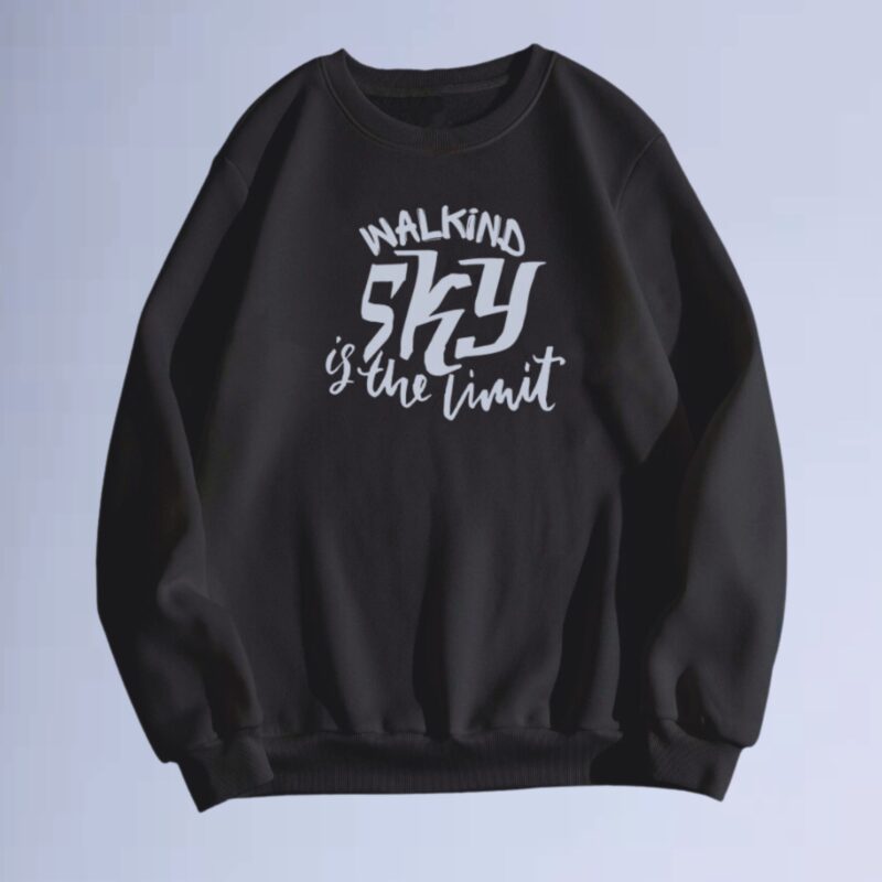 Preto — moletom gola careca walkind sky