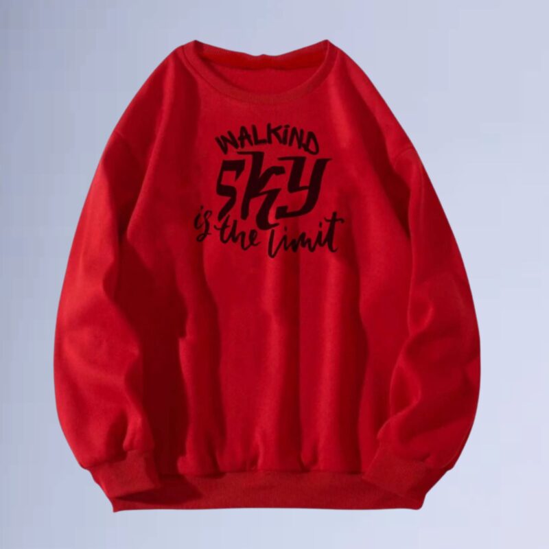 Vermelho — moletom gola careca walkind sky