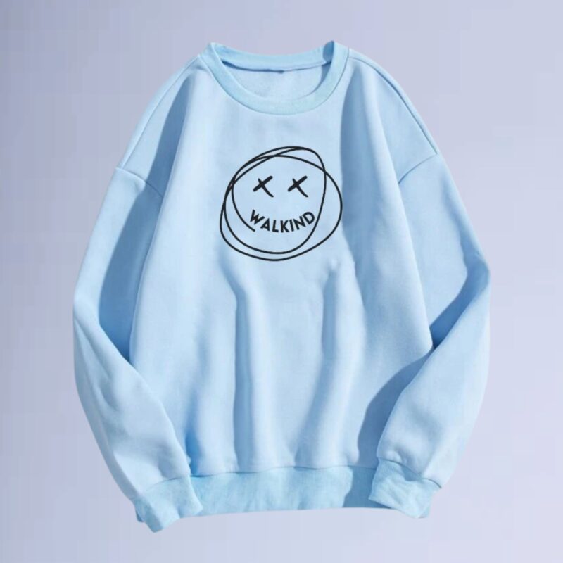 Azul bb — moletom gola careca walkind smilie