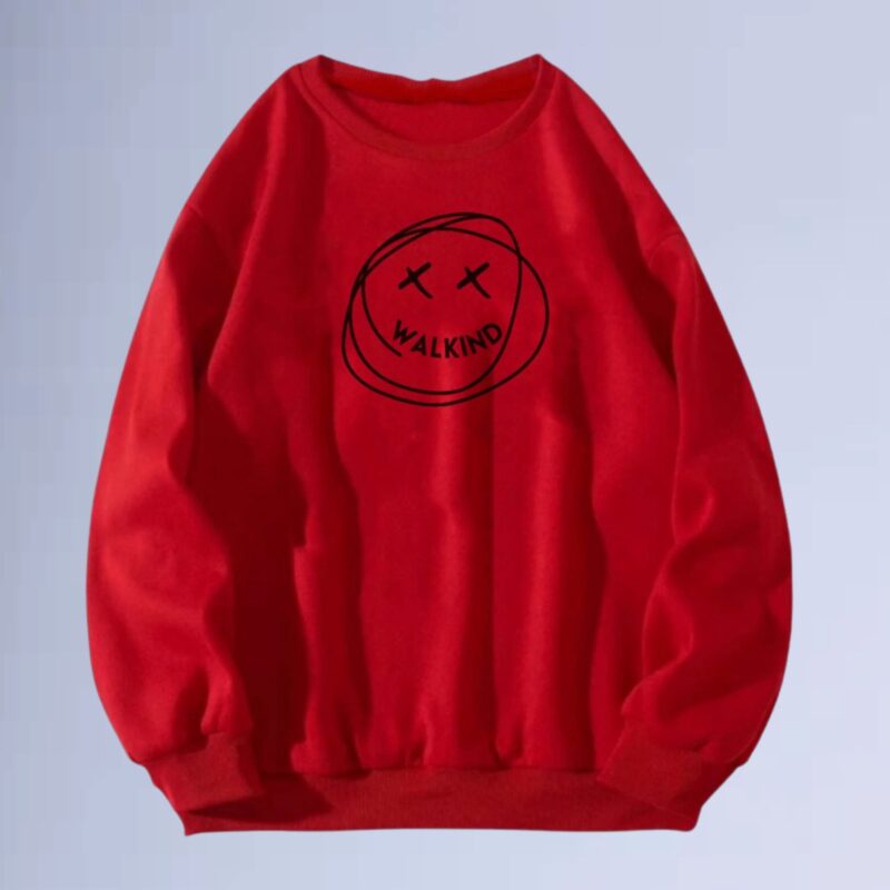 Vermelho — moletom gola careca walkind smilie